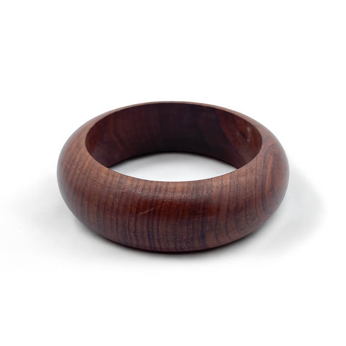 Classic Smooth Dark Wood Bangle - Minimalist Bohemian Bracelet