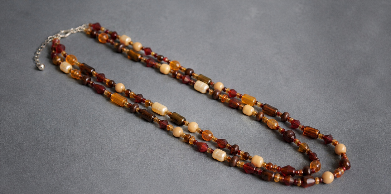 Layered Earth Tone Boho Necklace - Image 3