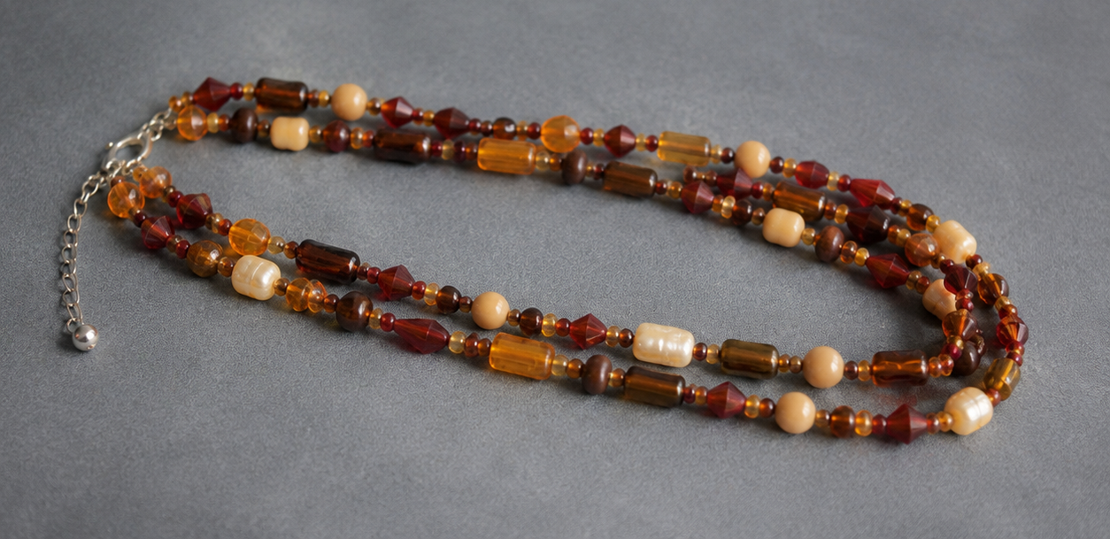 Layered Earth Tone Boho Necklace - Image 4