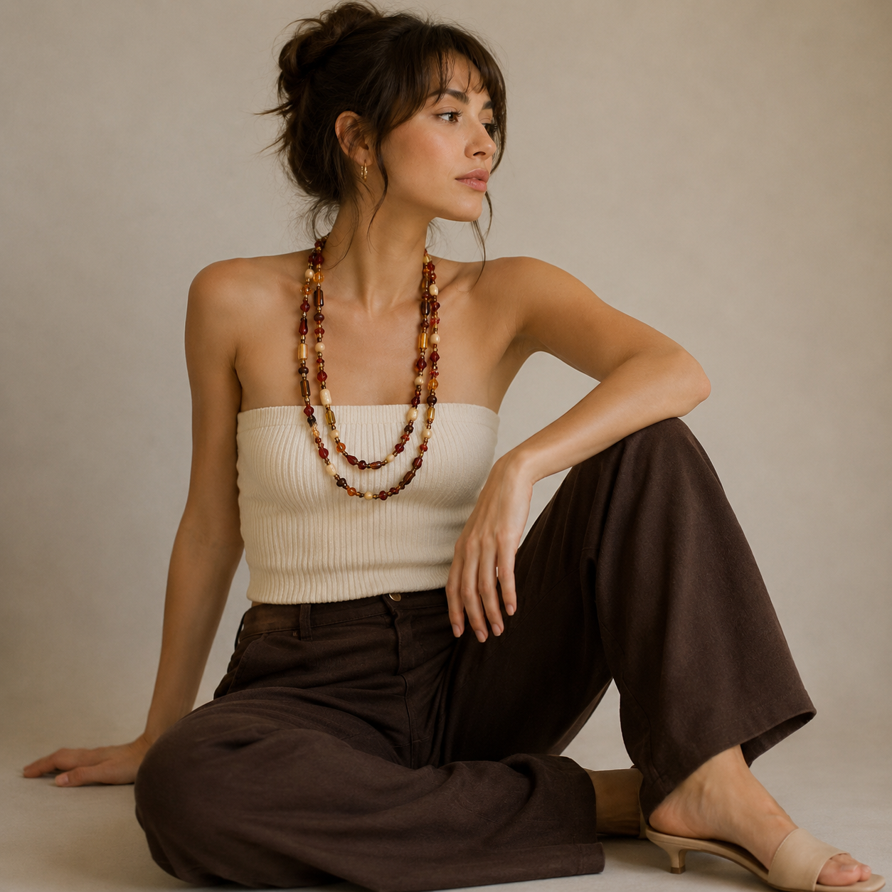 Layered Earth Tone Boho Necklace