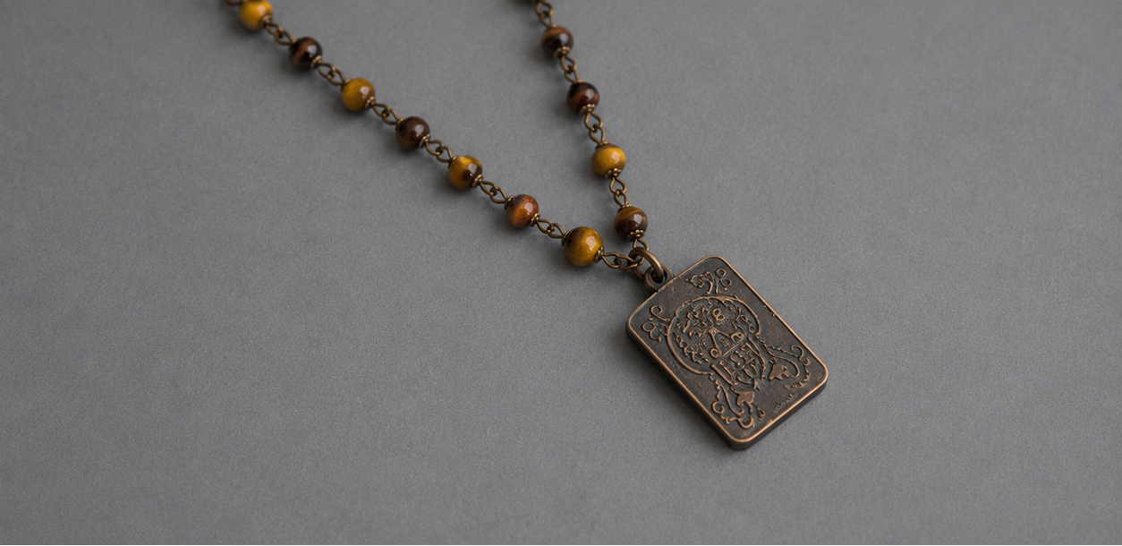 Tiger Eye Beaded Necklace - Image 4