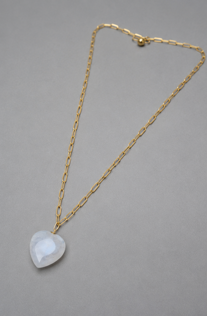 White Heart Pendant Necklace - Image 4