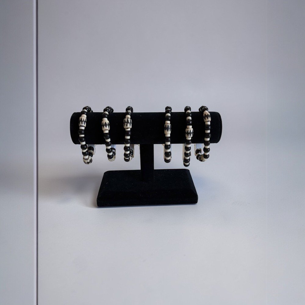 Black & Ivory Beaded Bracelet