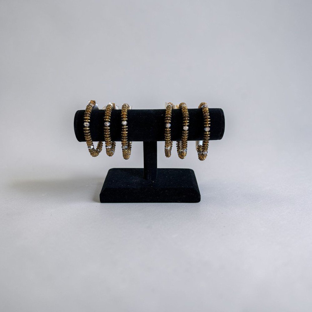 Gold & Crystal Beaded Bracelet