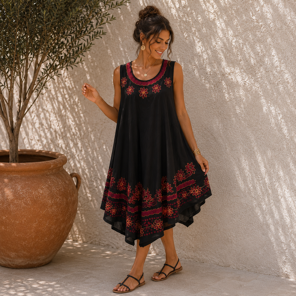 Black & Red Boho Sundress
