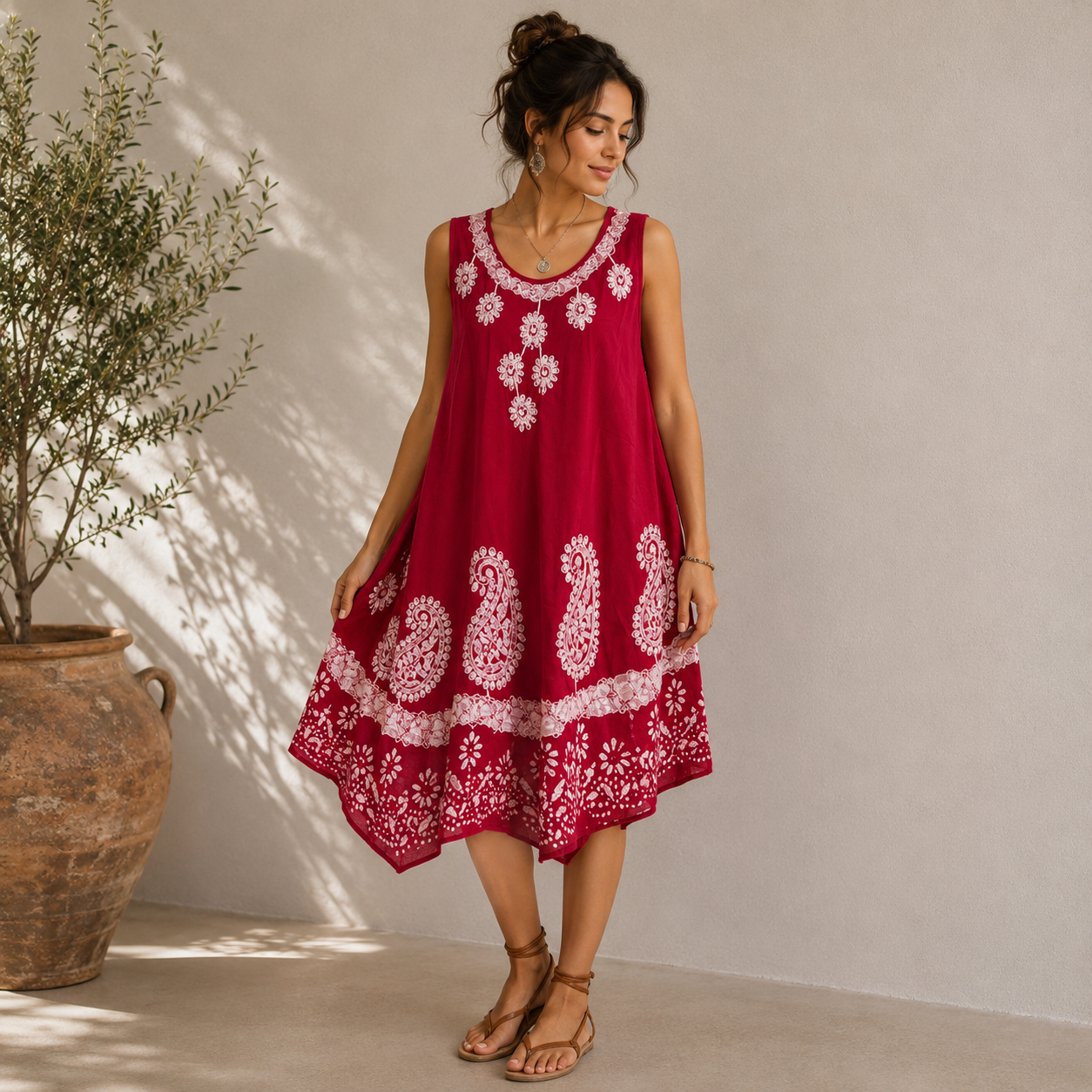 Boho Batik Sleeveless Sundress - Image 3