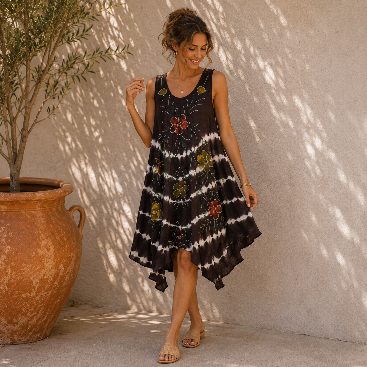 Boho Floral Sleeveless Swing Dress - Image 6