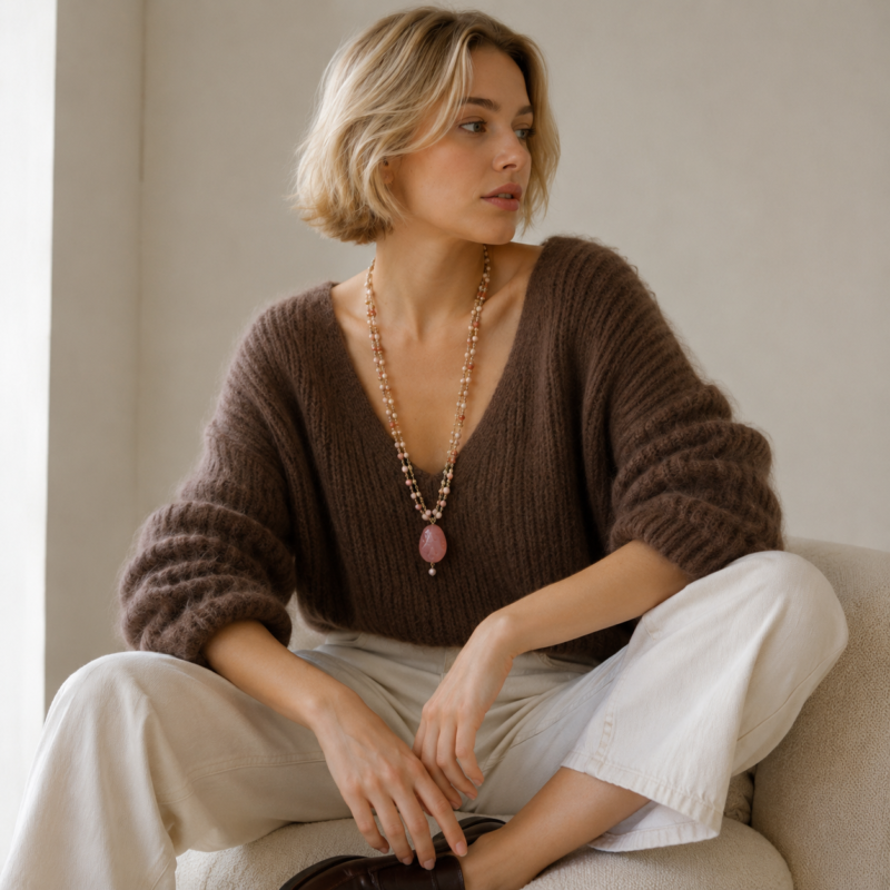 Natural Stone Pendant Necklace
