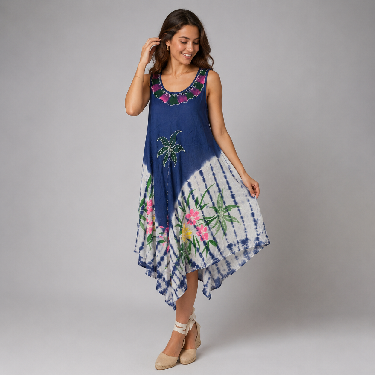 Tropical Sleeveless Sundress - Image 2