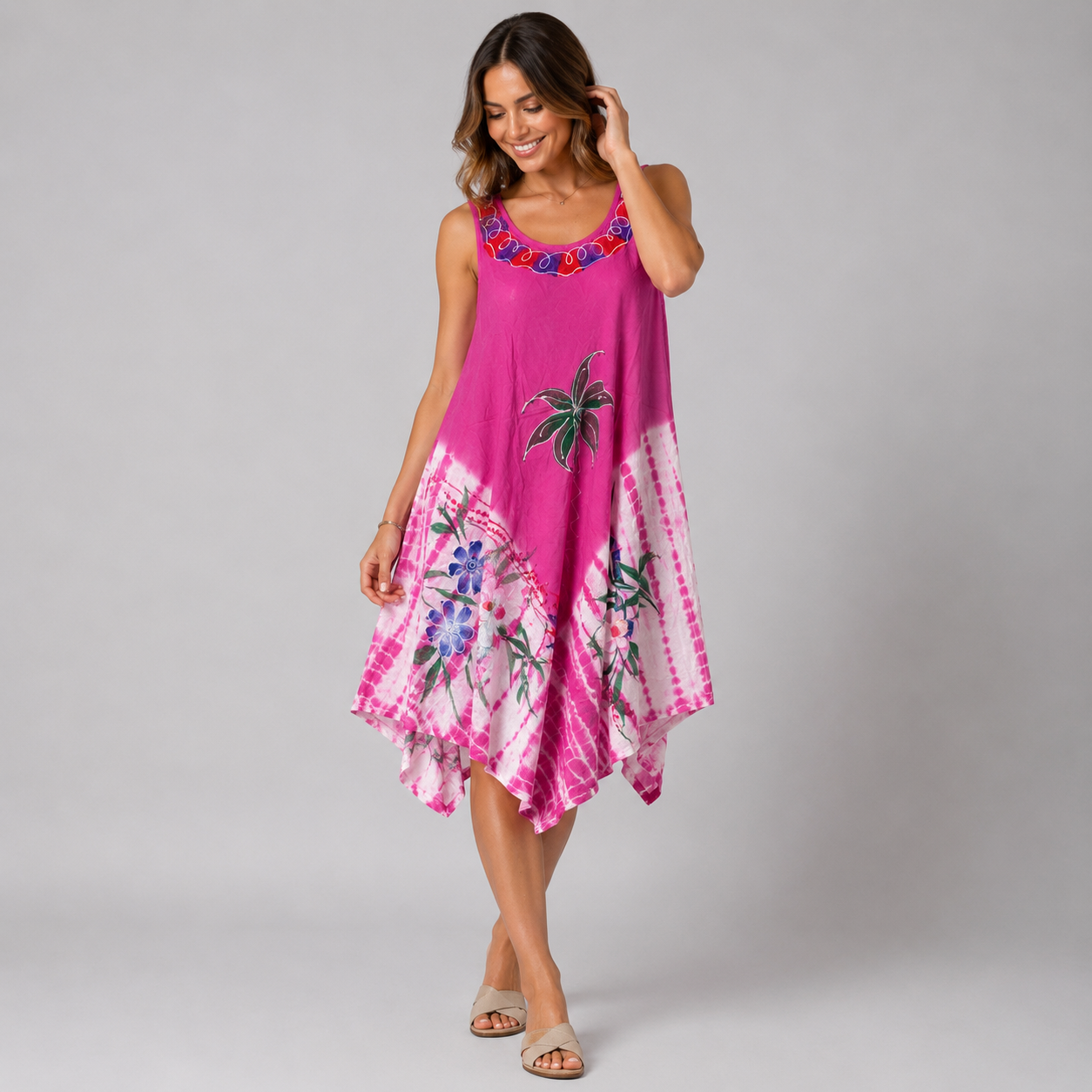 Tropical Sleeveless Sundress - Image 3
