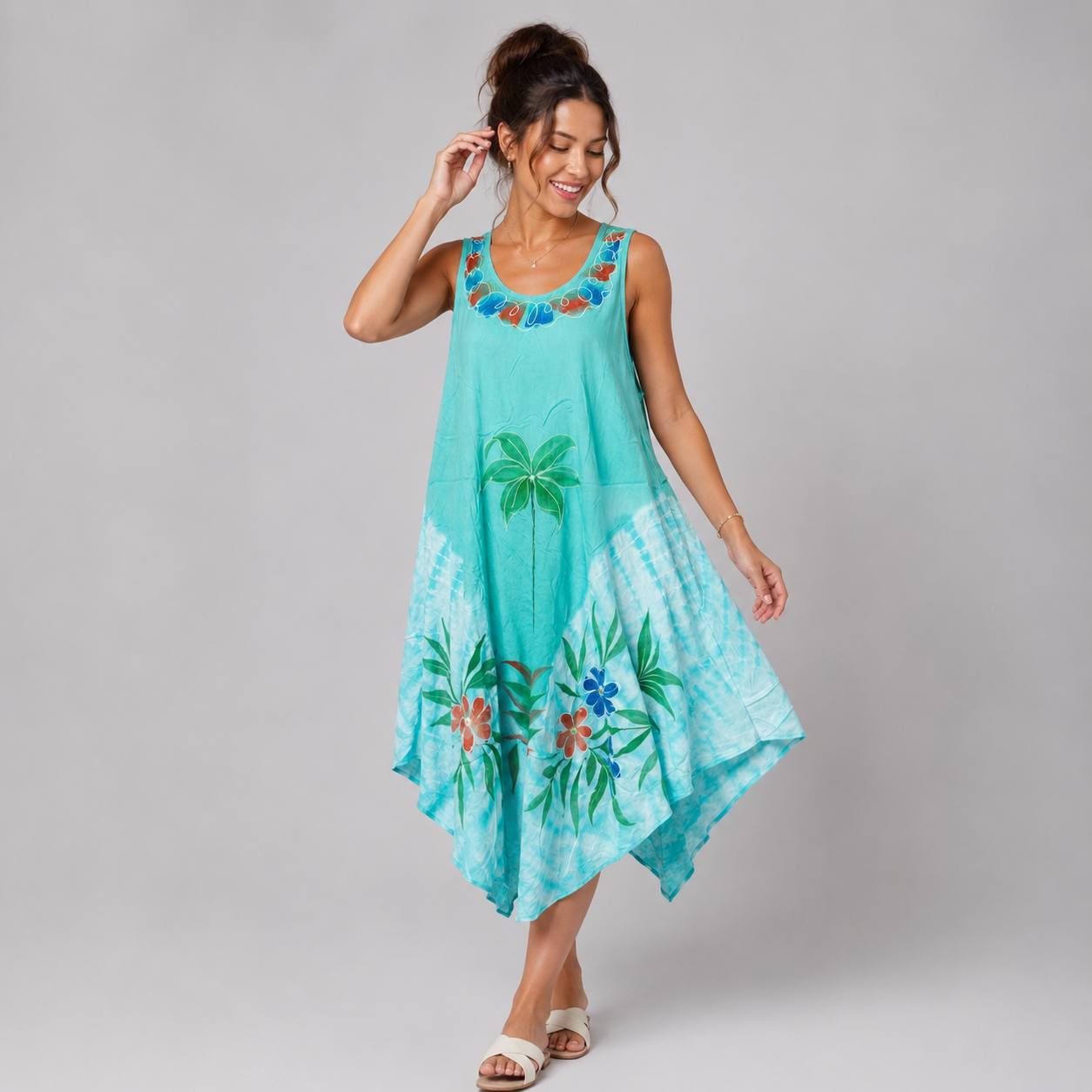 Tropical Sleeveless Sundress - Image 5