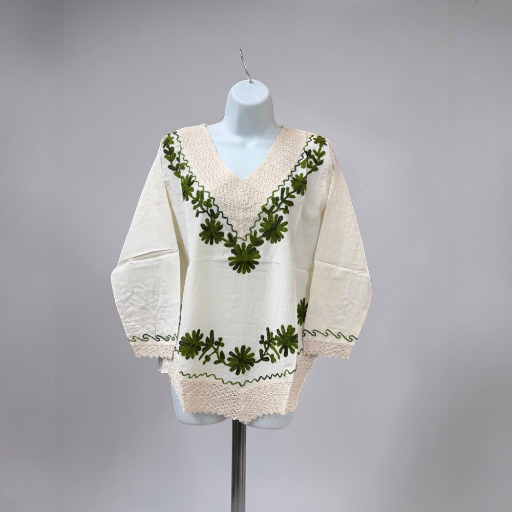 Mexican White Blouses Colorful Embroidered - Image 2