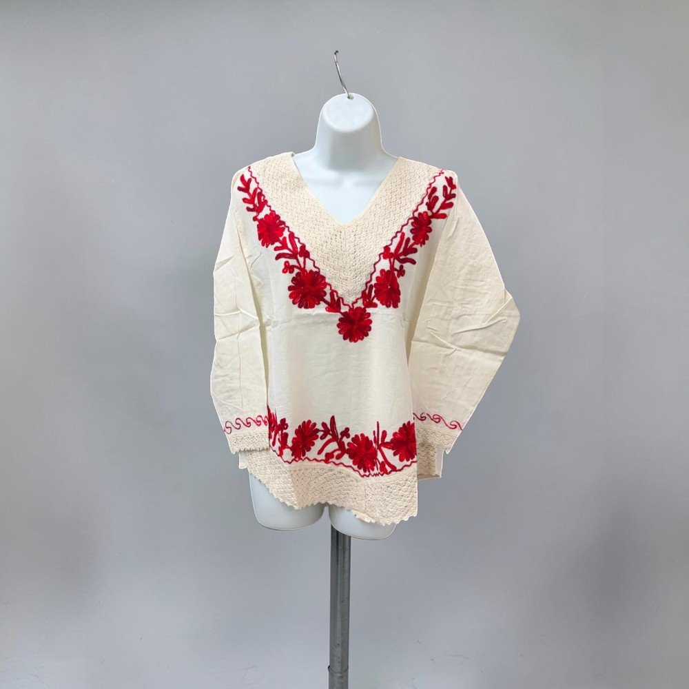 Mexican White Blouses Colorful Embroidered - Image 3