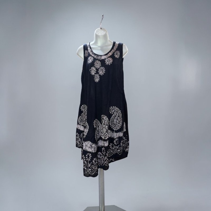 Boho Batik Sleeveless Sundress – Flowy Tunic Dress for Women