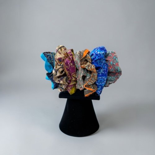 Assorted Pattern Scrunchies Set | Boho Hair Scrunchies | Colorful Fabric Hair Ties | One Size | Handmade Style Accessories