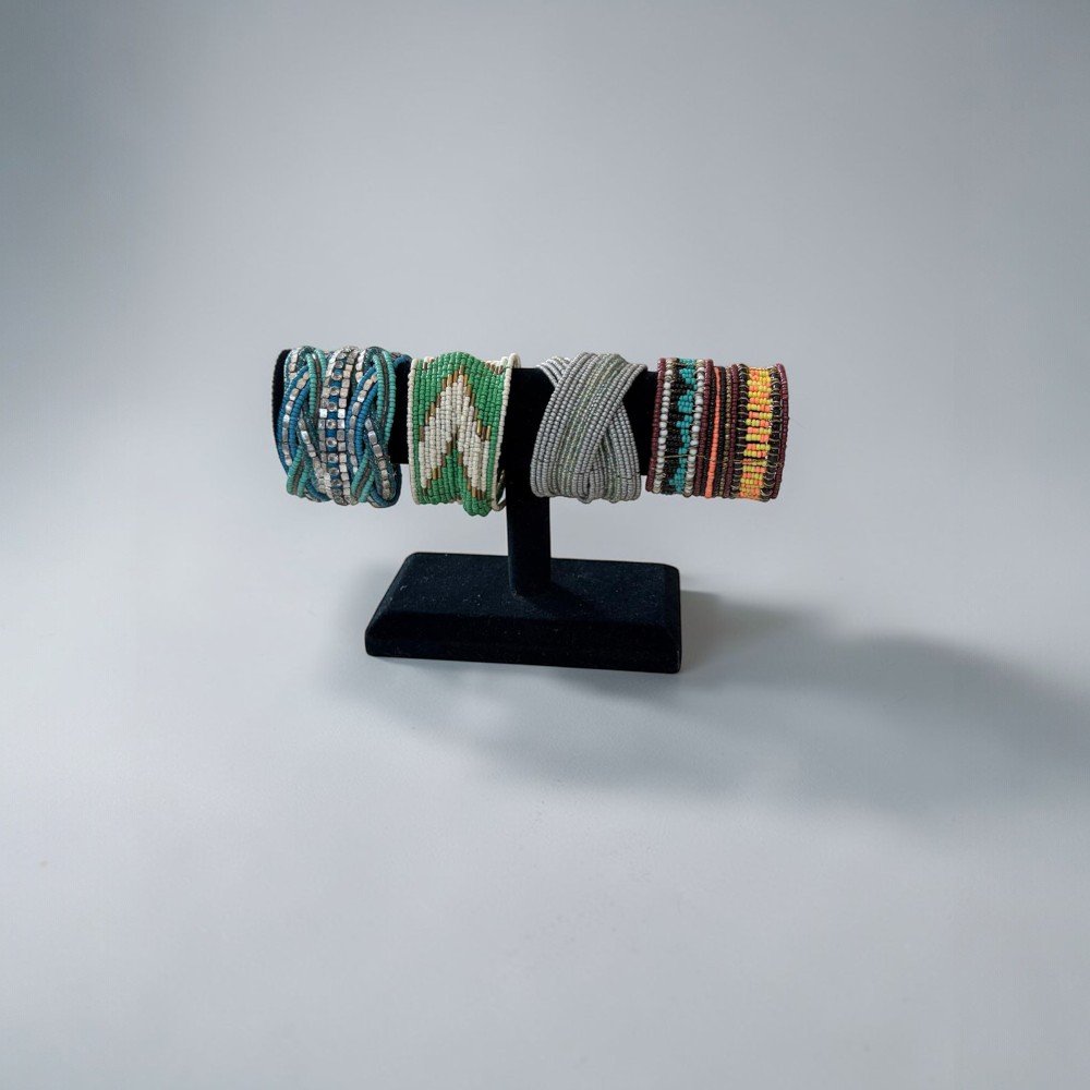 Assorted Beaded Cuff Bracelets | Boho Wide Cuff Bracelet | Colorful Statement Jewelry | One Size - Image 4