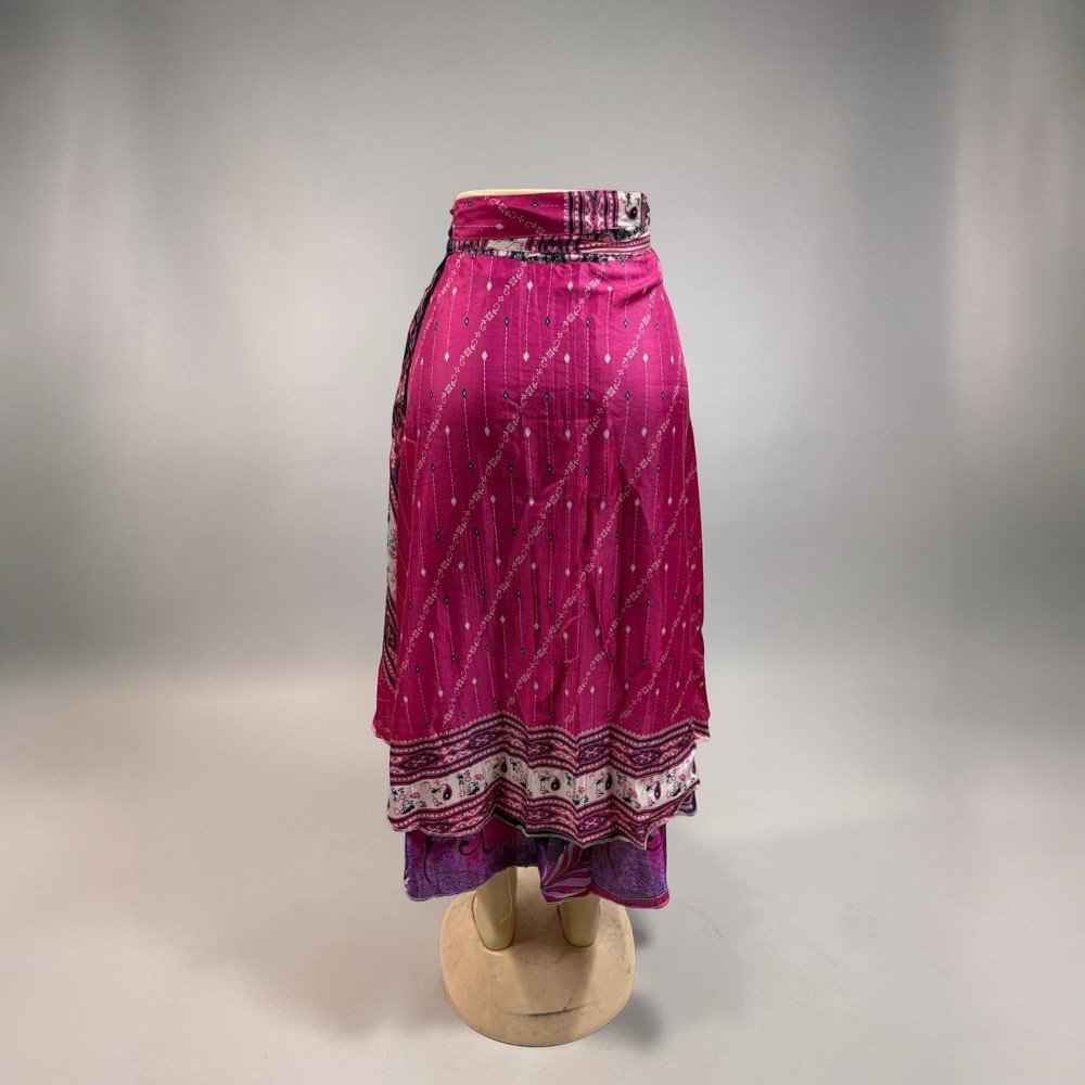 Assorted Silk Wrap Skirt Double Layer skirt - bohemian fashion
