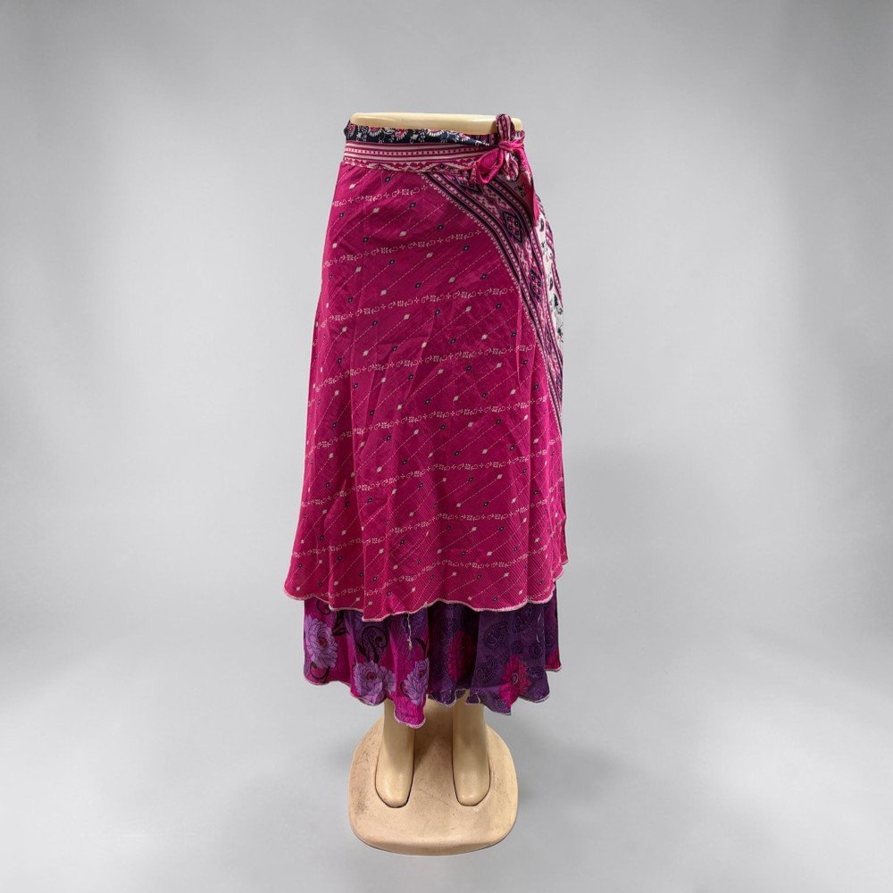 Assorted Silk Wrap Skirt Double Layer skirt - bohemian fashion