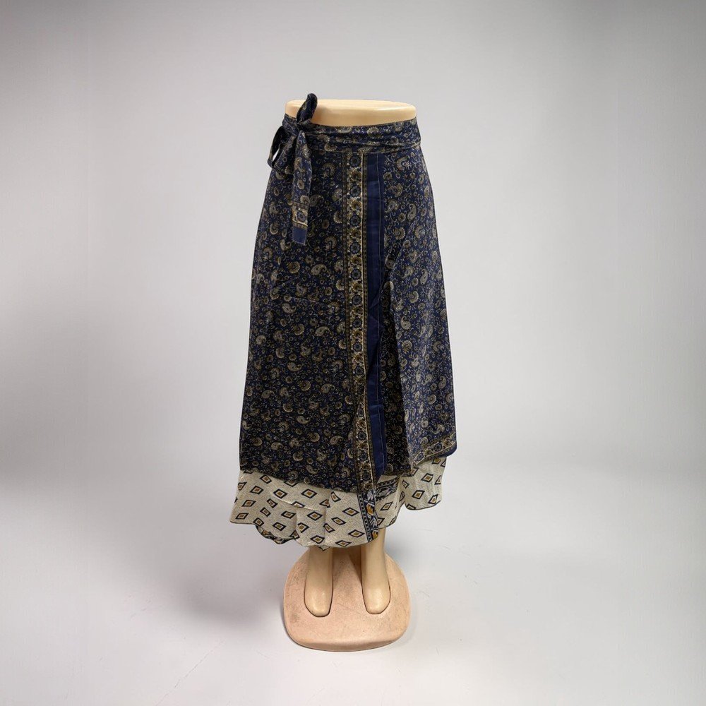 Assorted Silk Wrap Skirt Double Layer skirt - bohemian fashion