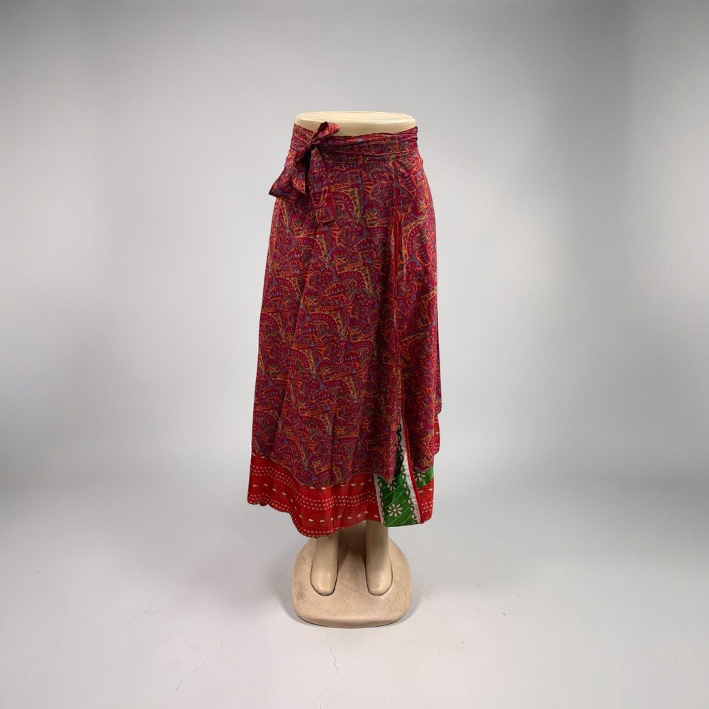 Assorted Silk Wrap Skirt Double Layer skirt - bohemian fashion