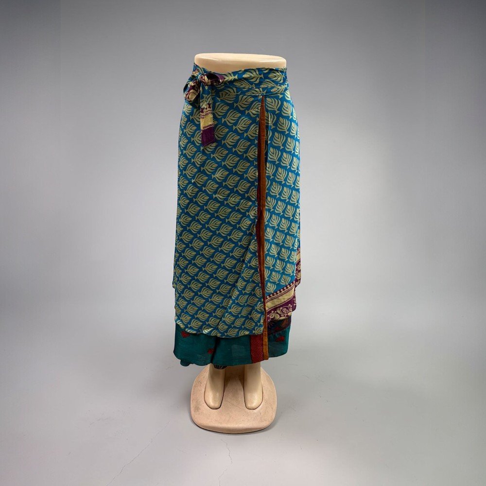 Assorted Silk Wrap Skirt Double Layer skirt - bohemian fashion