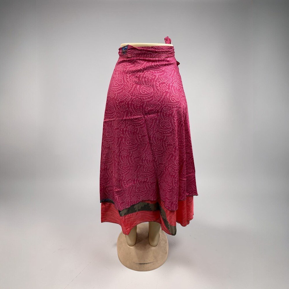 Assorted Silk Wrap Skirt Double Layer skirt - bohemian fashion