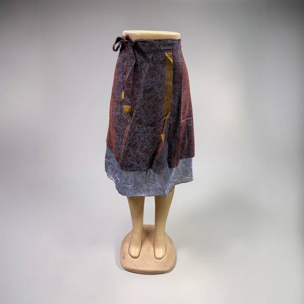 Assorted Silk Wrap Skirt Double Layer skirt - bohemian fashion