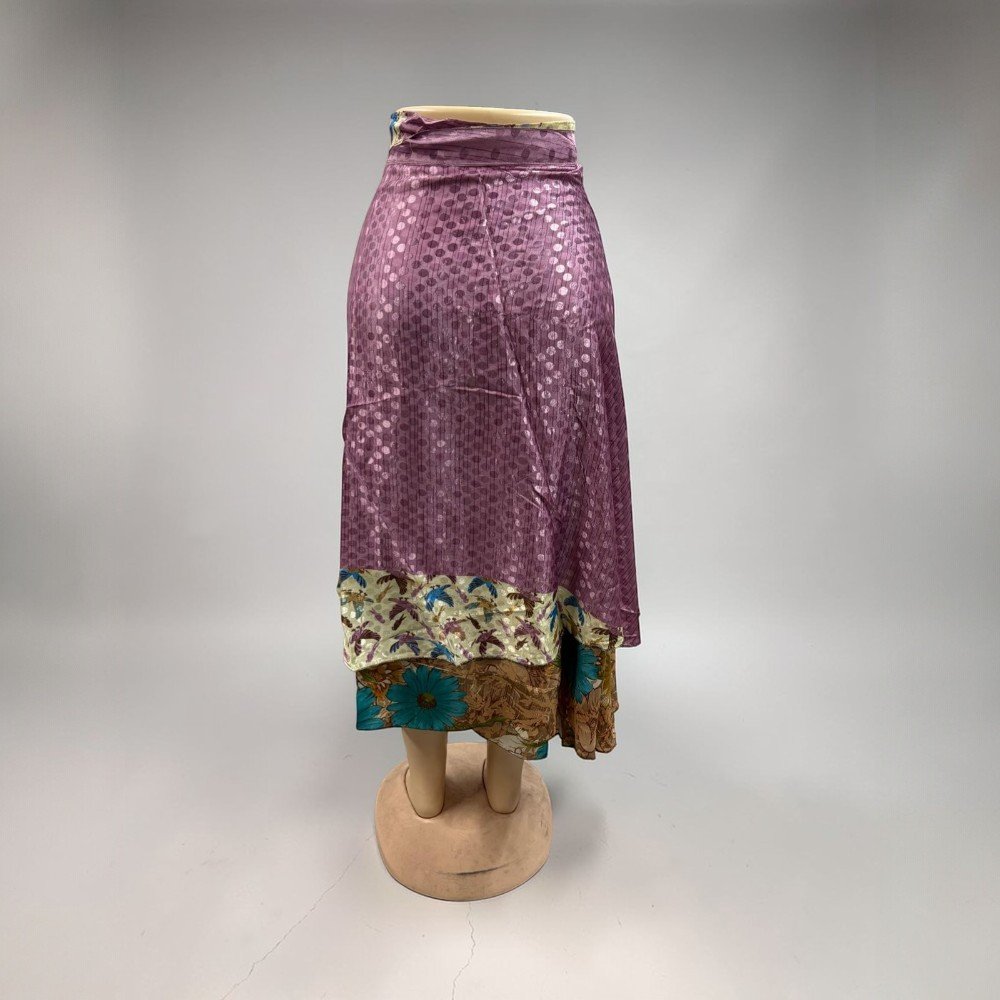 Assorted Silk Wrap Skirt Double Layer skirt - bohemian fashion