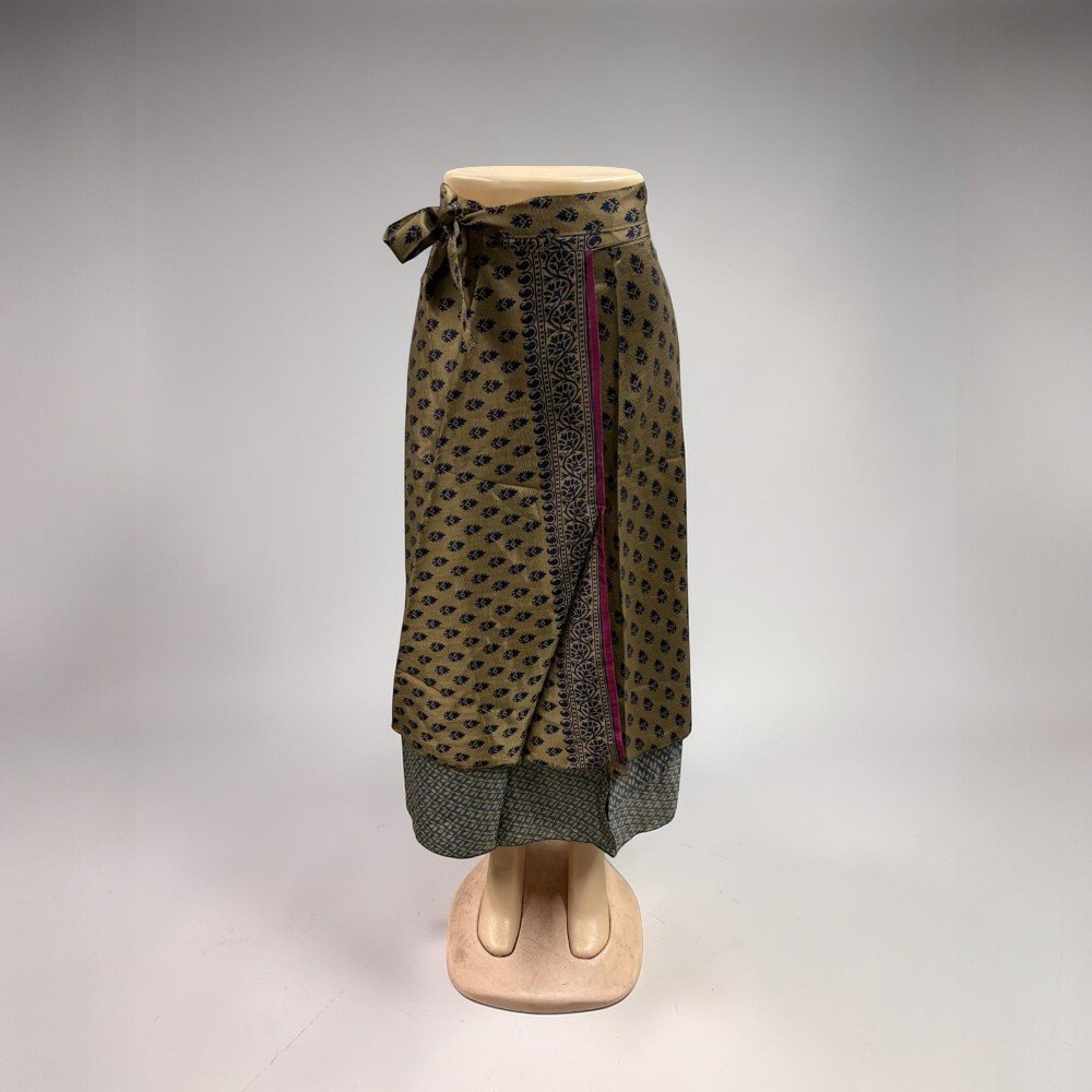 Assorted Silk Wrap Skirt Double Layer skirt - bohemian fashion