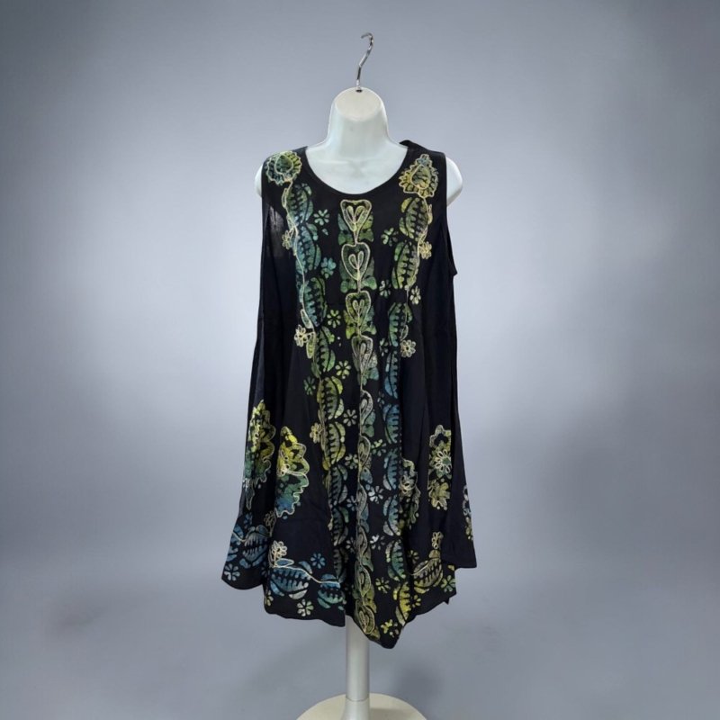Boho Batik Sleeveless Tunic Dress