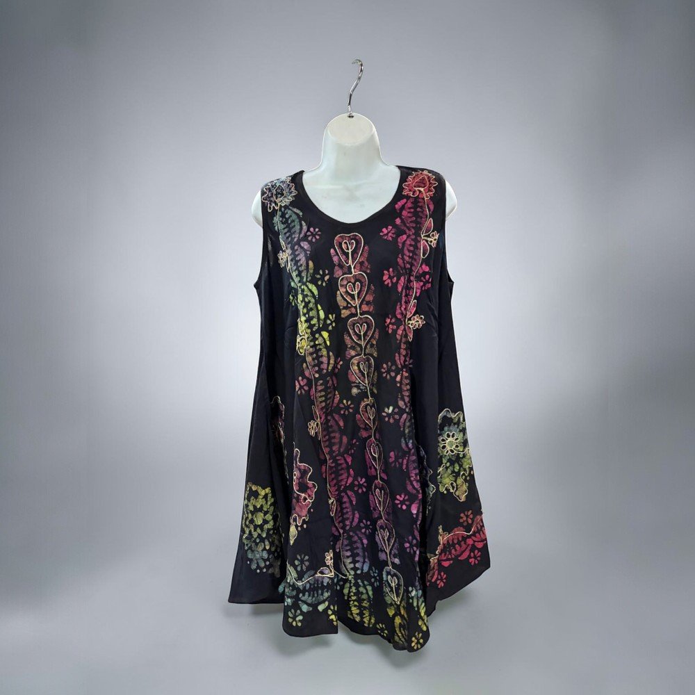Boho Batik Sleeveless Tunic Dress - bohemian fashion