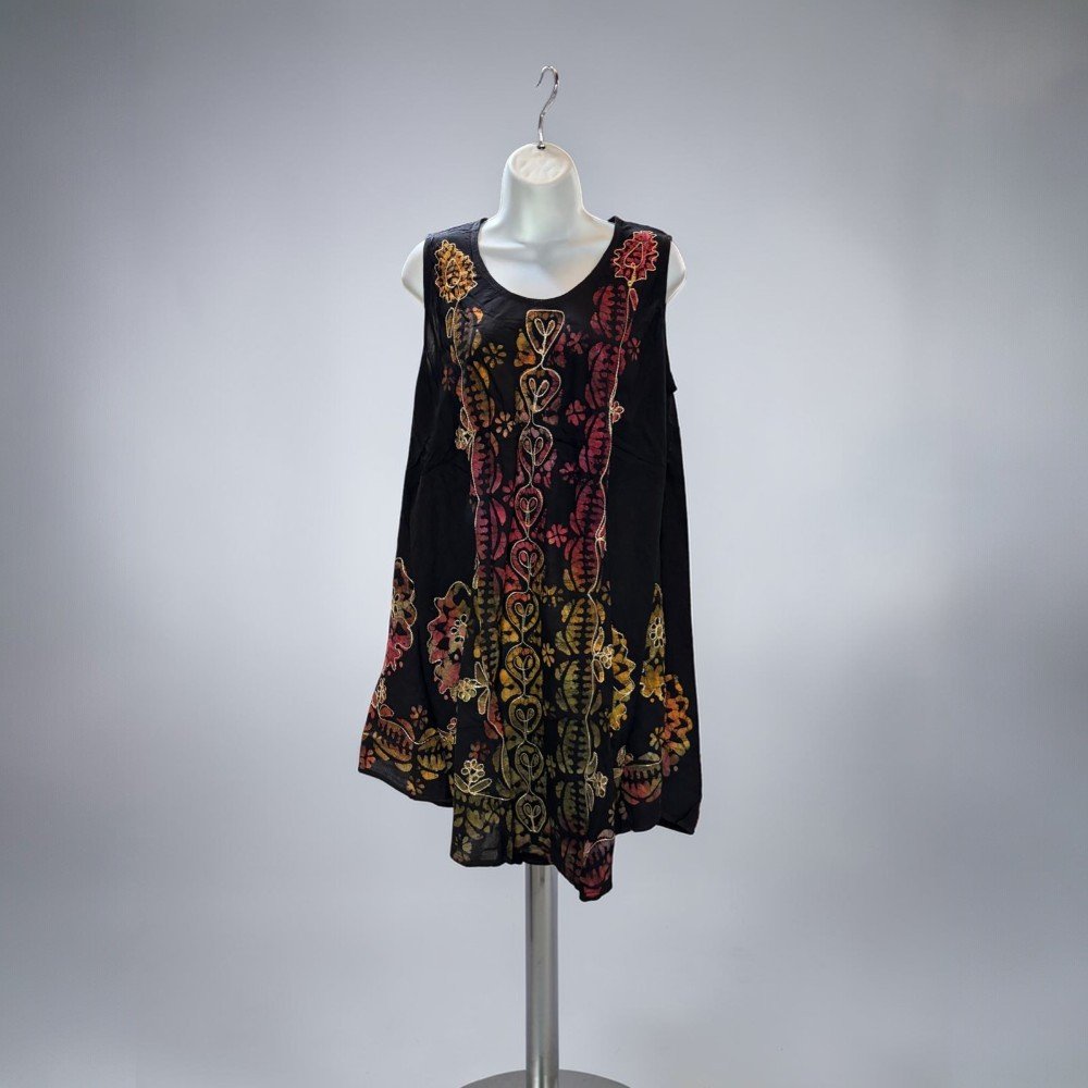 Boho Batik Sleeveless Tunic Dress - bohemian fashion