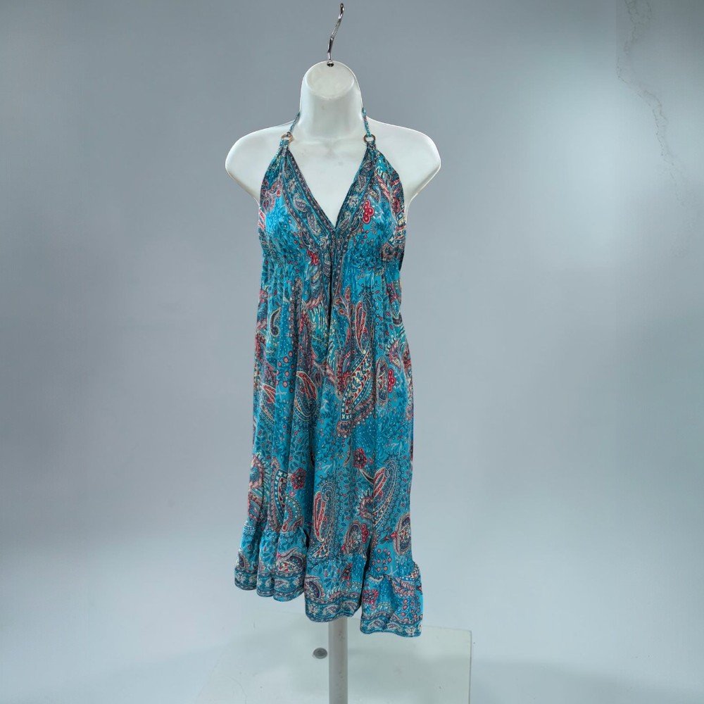 Boho Halter Backless Silk Summer Dress - bohemian fashion