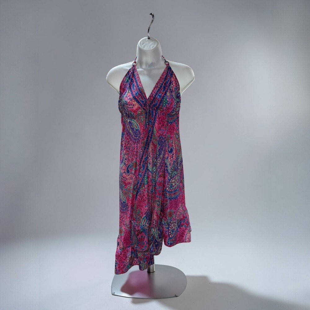 Boho Halter Backless Silk Summer Dress - bohemian fashion