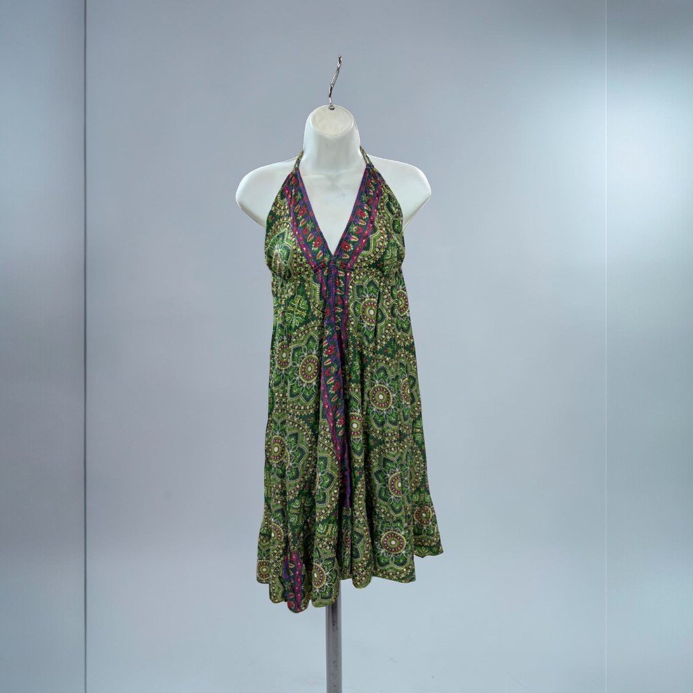 Boho Halter Backless Silk Summer Dress - bohemian fashion
