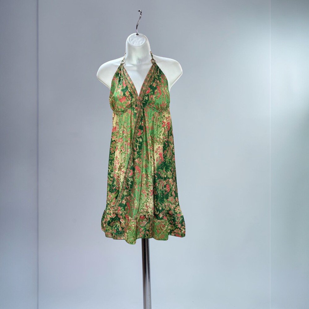 Boho Halter Backless Silk Summer Dress - bohemian fashion