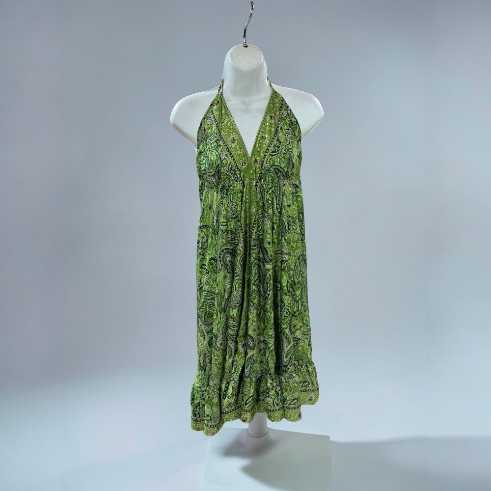 Boho Halter Backless Silk Summer Dress - bohemian fashion