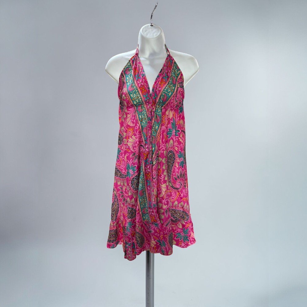 Boho Halter Backless Silk Summer Dress - bohemian fashion