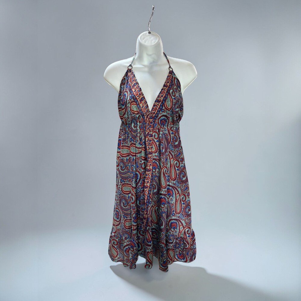 Boho Halter Backless Silk Summer Dress - bohemian fashion
