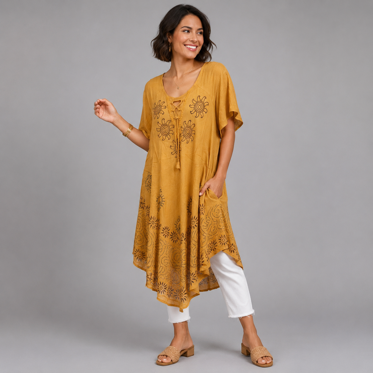 Boho Sunburst Midi Dress - bohemian fashion