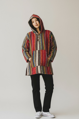 Mexican Poncho Baja Hoodie - bohemian fashion