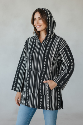 Mexican Poncho Baja Hoodie - bohemian fashion