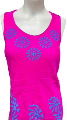 Womens Summer Sun Dress Umbrella Tie Dye flowers Beach Resort Wear Hippie - Image 5