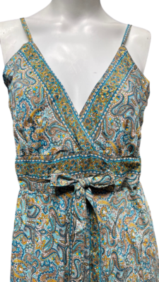 Indian Vintage Silk Maxi Beach Sundress Bohemian Gypsy Dress Usa Free Shipping - Image 5