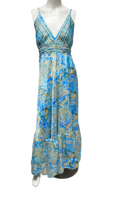 Indian Vintage Silk Maxi Beach Sundress Bohemian Gypsy Dress Usa Free Shipping - Image 7