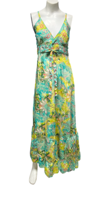 Indian Vintage Silk Maxi Beach Sundress Bohemian Gypsy Dress Usa Free Shipping - Image 8