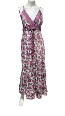 Indian Vintage Silk Maxi Beach Sundress Bohemian Gypsy Dress Usa Free Shipping - Image 9