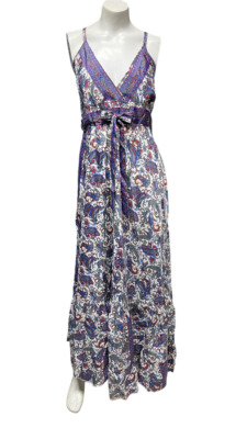 Indian Vintage Silk Maxi Beach Sundress Bohemian Gypsy Dress Usa Free Shipping - Image 11