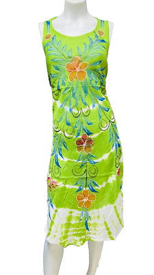 Womens Summer Sun Dress Umbrella Tie Dye Flower Beach Resort Wear Boho Hippie - Image 4