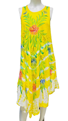 Womens Summer Sun Dress Umbrella Tie Dye Flower Beach Resort Wear Boho Hippie - Image 6
